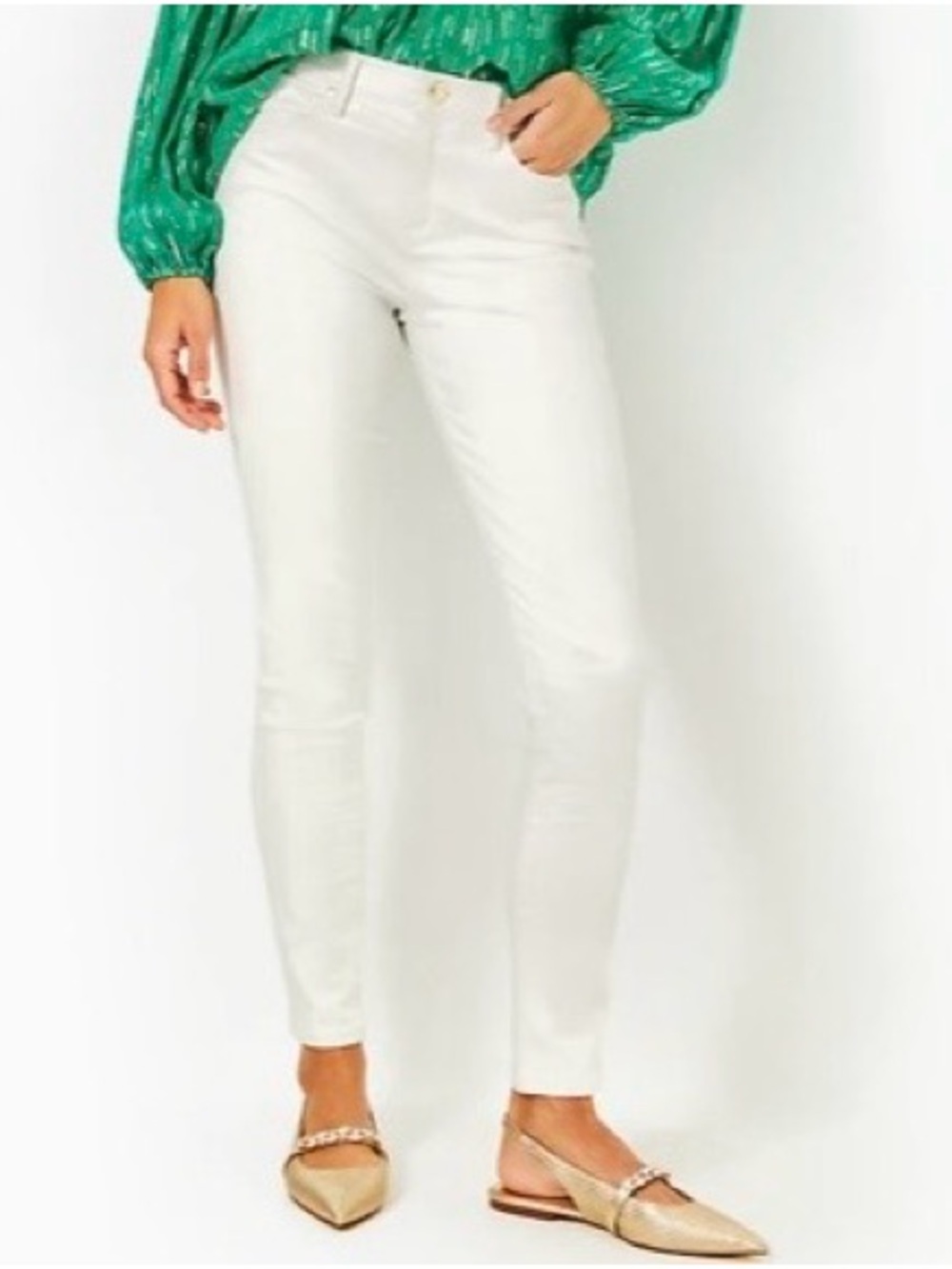 Lilly Pulitzer Eagan High Rise Skinny Jeans, Coconut Metalic